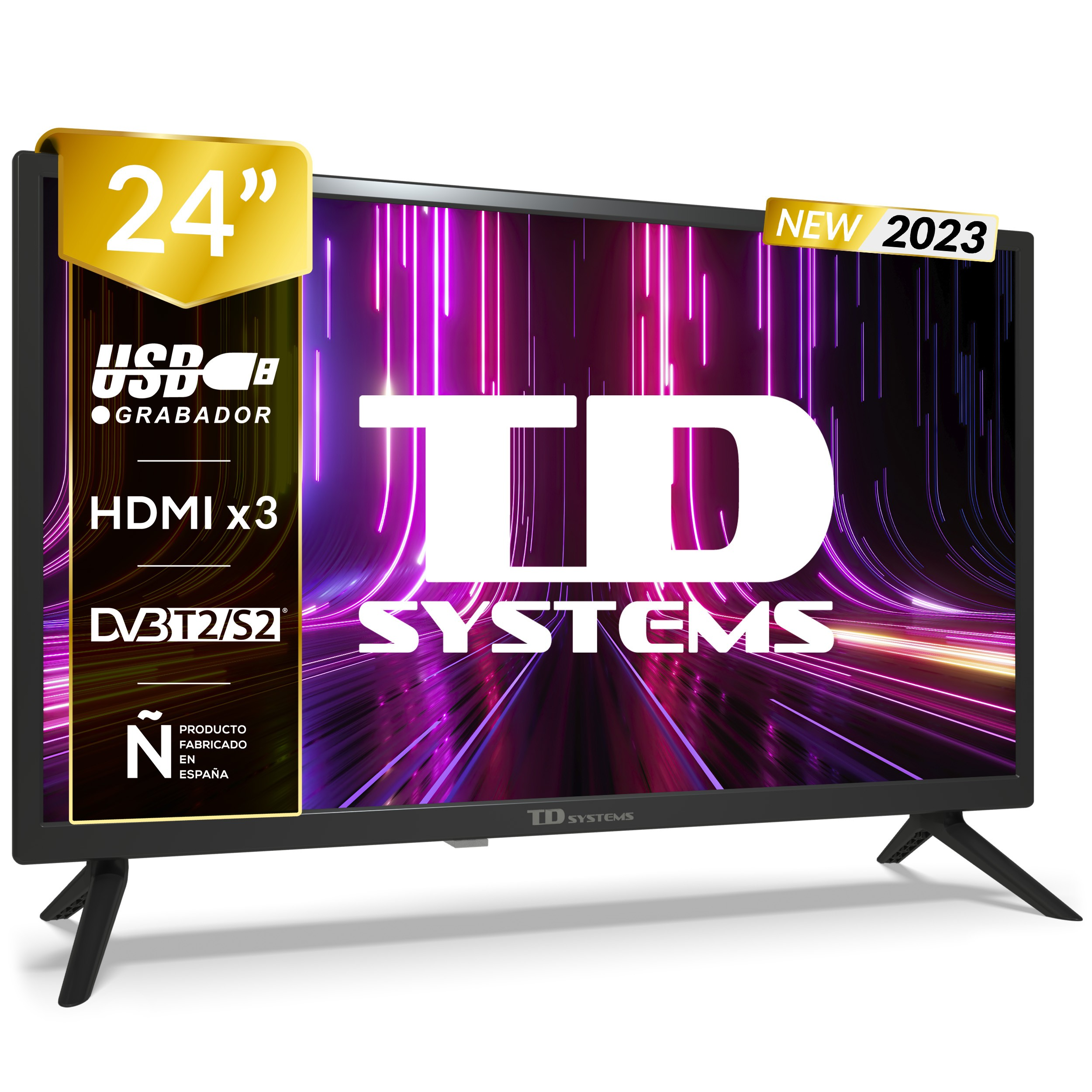 Td Systems Televisores 24 pulgadas led hd usb grabador reproductor sintonizador digital dvbt2cs2 prime24x14h dvbt2 h.265sí