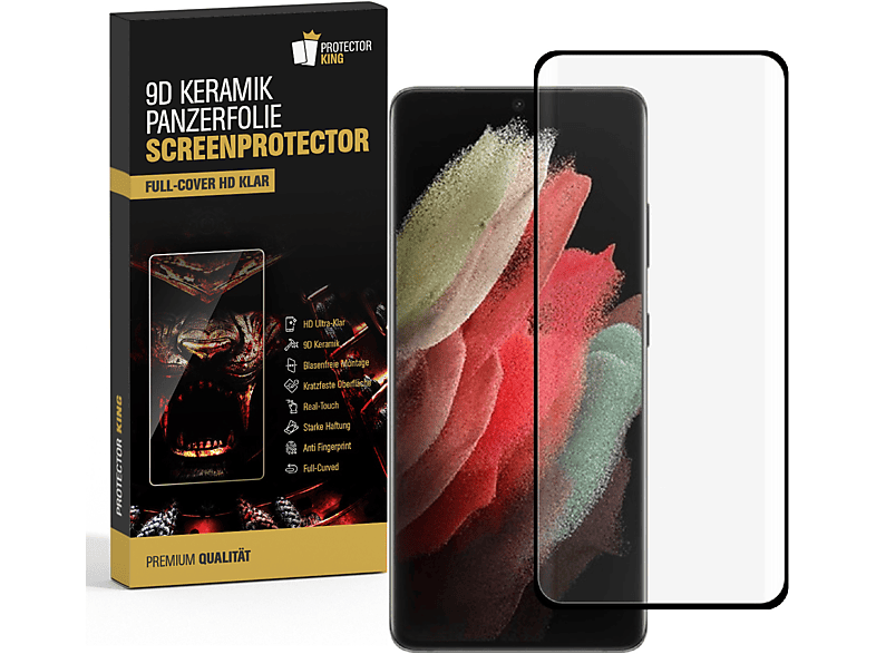 PROTECTORKING 2x 9D S22) Keramik Displayschutzfolie(für KLAR Samsung Galaxy Panzerfolie ANTI-SHOCK