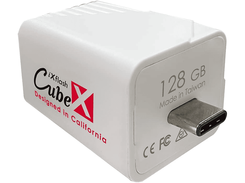 128 USB-C (Weiß, GB) PIODATA iXflash Cube
