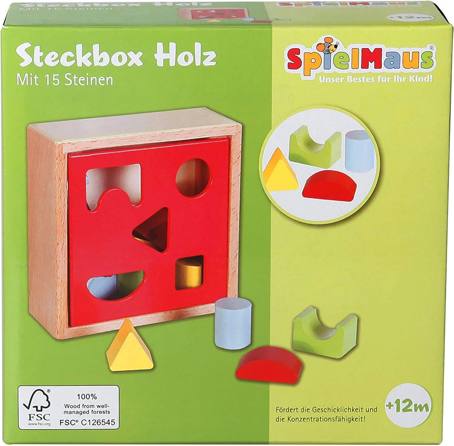 Holz-Steckbox Spielmaus 6-tlg. COFI