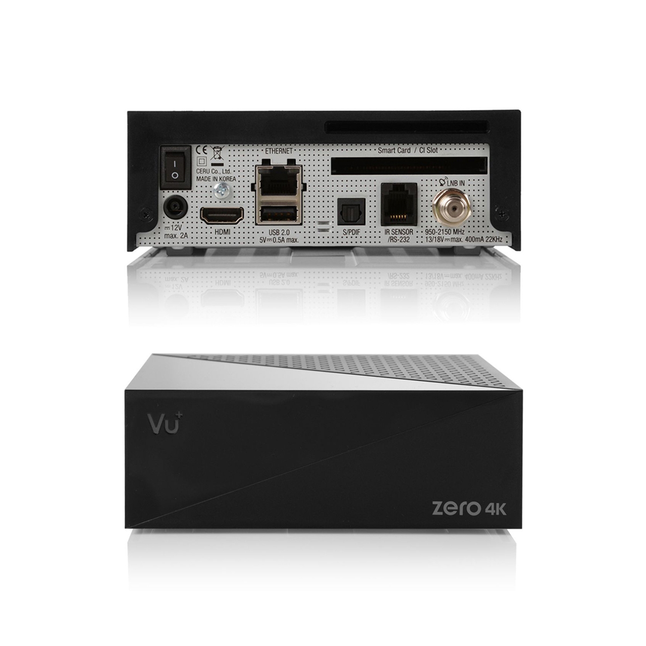 VU+ Zero 4K Tuner Wlan DVB-S2 1x UHD Sat Receiver Receiver (Schwarz) Sat HD Stick H265 Linux