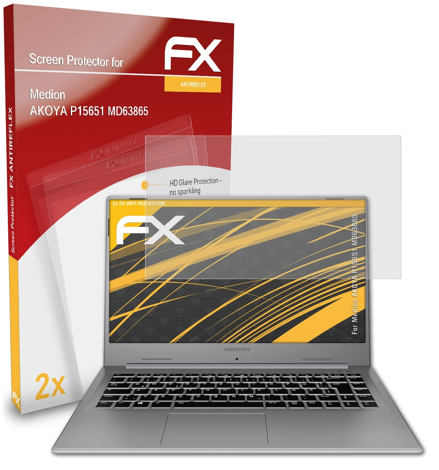 FX-Antireflex 2x Displayschutz(für Medion P15651 (MD63865)) ATFOLIX AKOYA