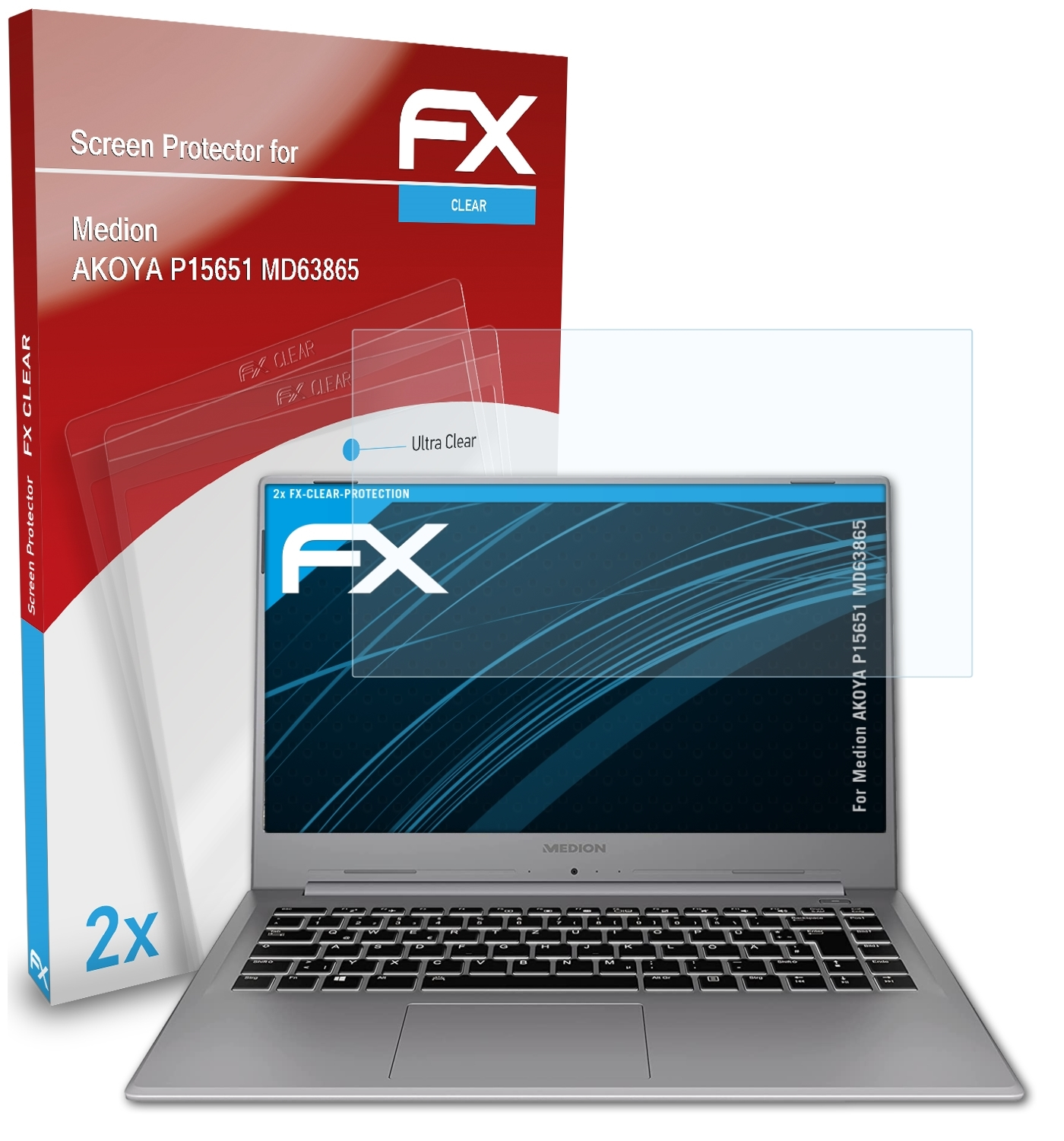 AKOYA Medion FX-Clear 2x P15651 ATFOLIX Displayschutz(für (MD63865))