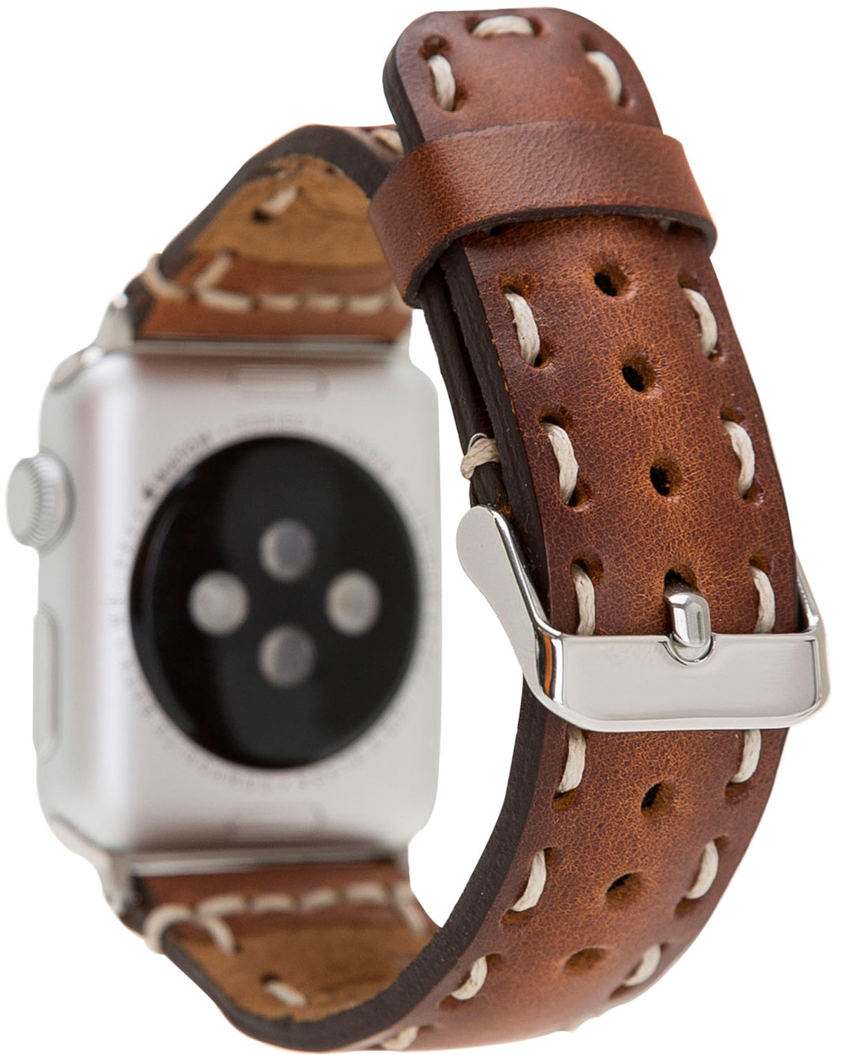 BURKLEY Leder 8 Wechsel-Armband, Apple, Series und der Apple Ersatzband, Sattelbraun Vorgängerversionen alle Watch, Vintage