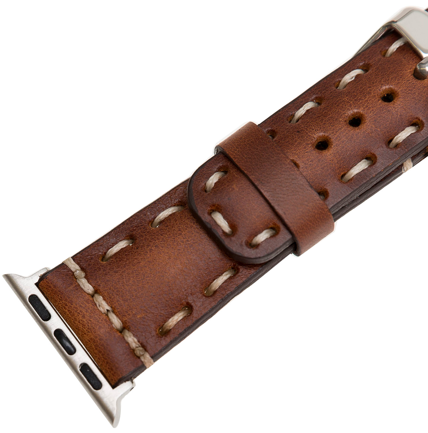 BURKLEY Vintage Series Sattelbraun Ersatzband, Apple Leder Apple, Vorgängerversionen alle der Watch, 8 und Wechsel-Armband