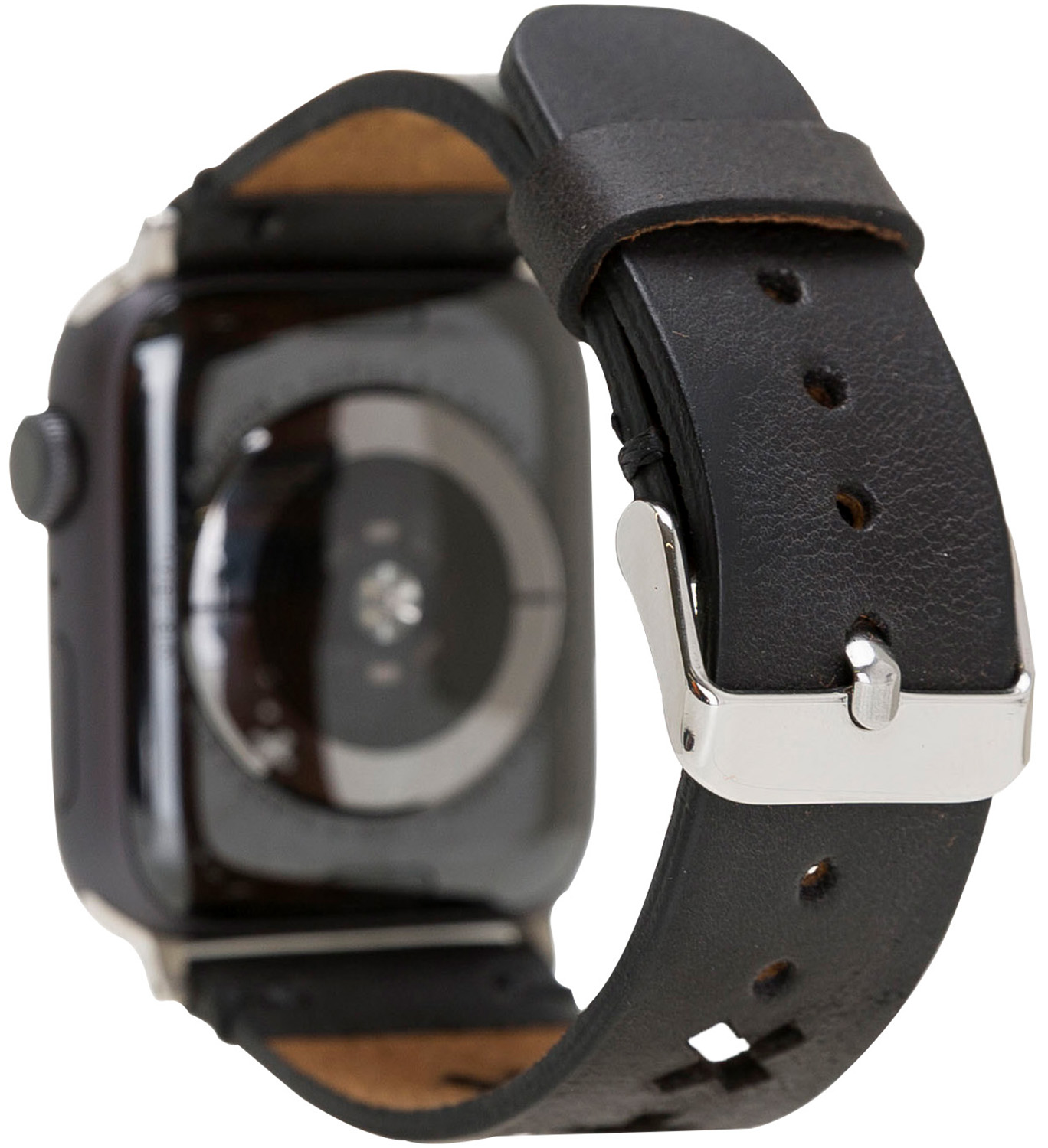 BURKLEY der Leder Schwarz Wechsel-Armband, Apple, Ersatzband, und Series 8 Apple alle Vintage Vorgängerversionen Watch,