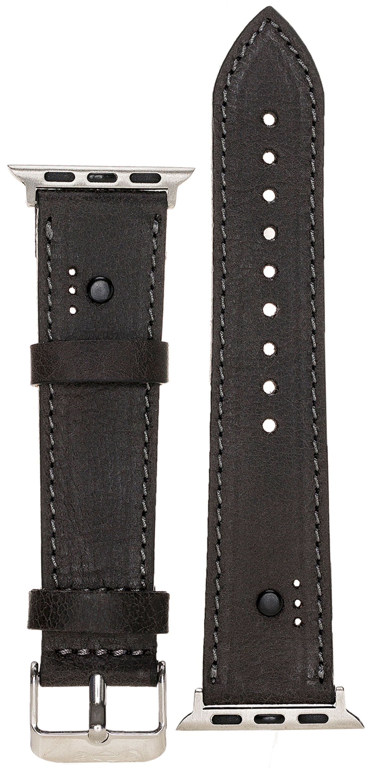 BURKLEY Vintage Leder Wechsel-Armband, Ersatzband, Apple alle Schwarz und Series Watch, 8 Vorgängerversionen Apple, der