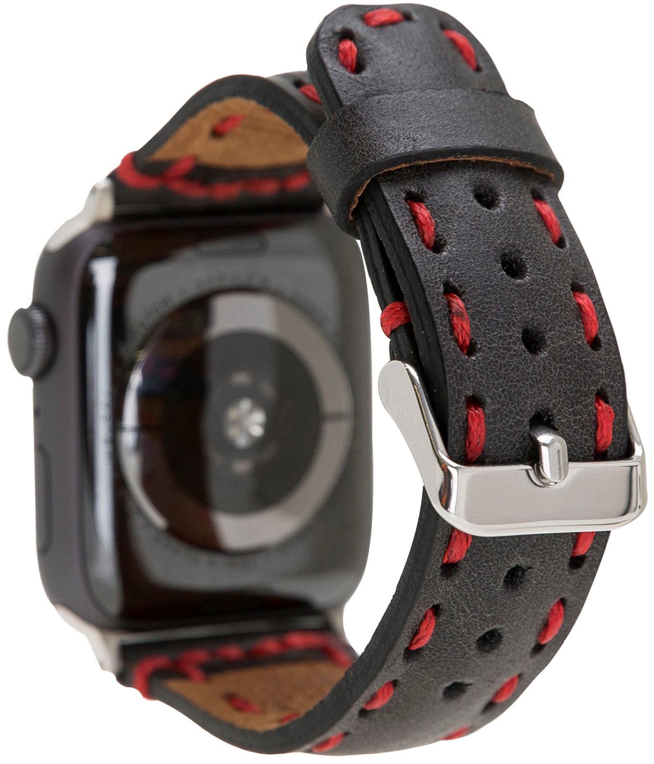 BURKLEY Vintage Leder Wechsel-Armband, Watch, und Apple, 8 Vorgängerversionen Ersatzband, Apple der alle Schwarz Series