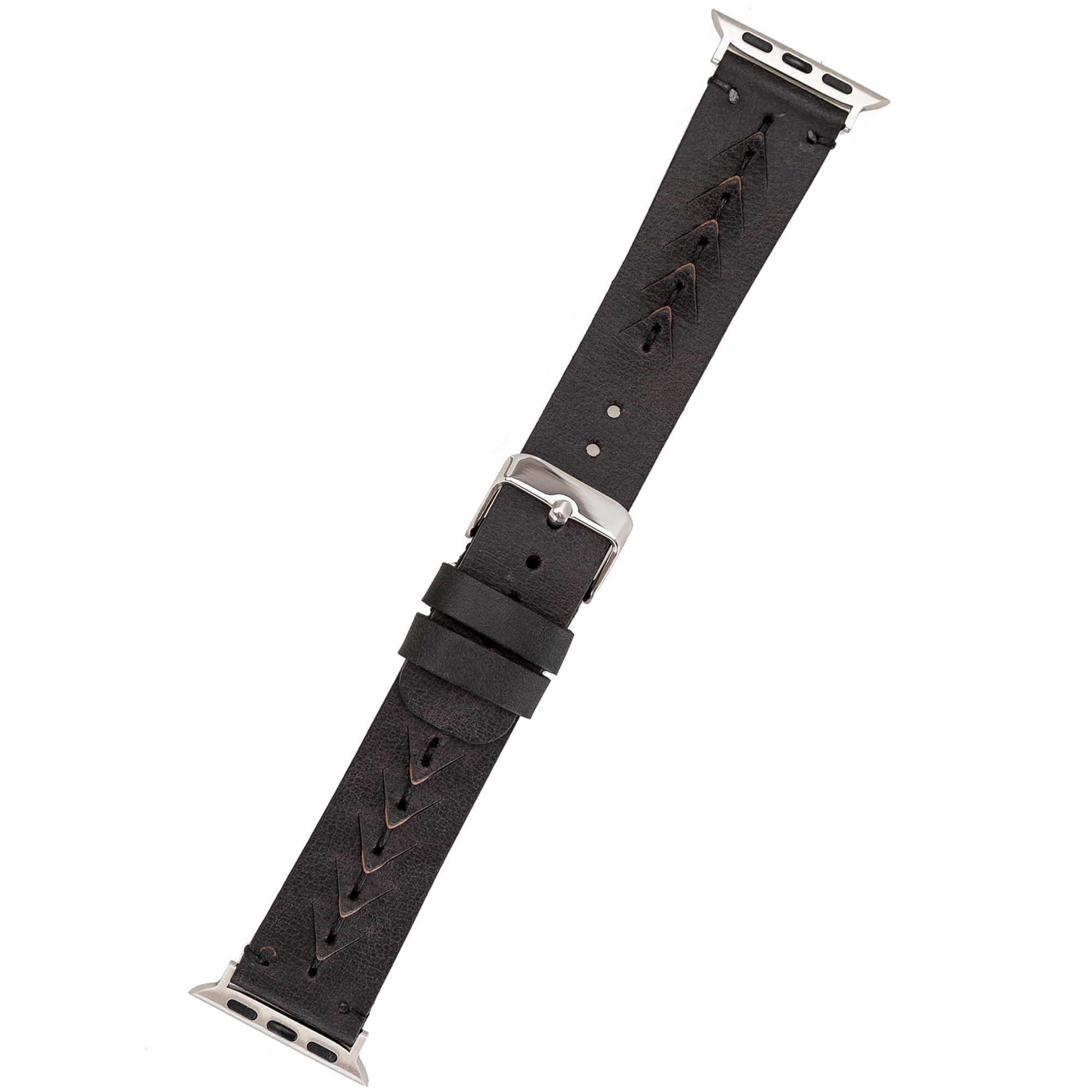 Wechsel-Armband, BURKLEY Watch, Series 8 Leder alle Vintage der Ersatzband, Vorgängerversionen Apple Schwarz und Apple,