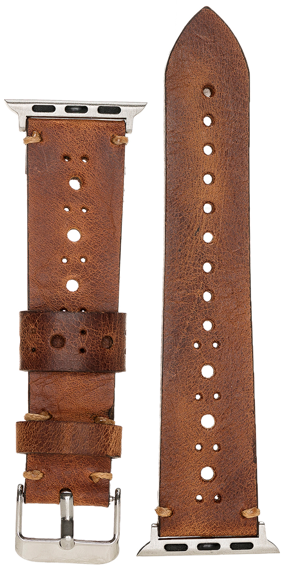 BURKLEY Vintage Leder Wechsel-Armband, Vorgängerversionen der SattelBraun und Apple, Watch, Ersatzband, Series alle 8 Apple