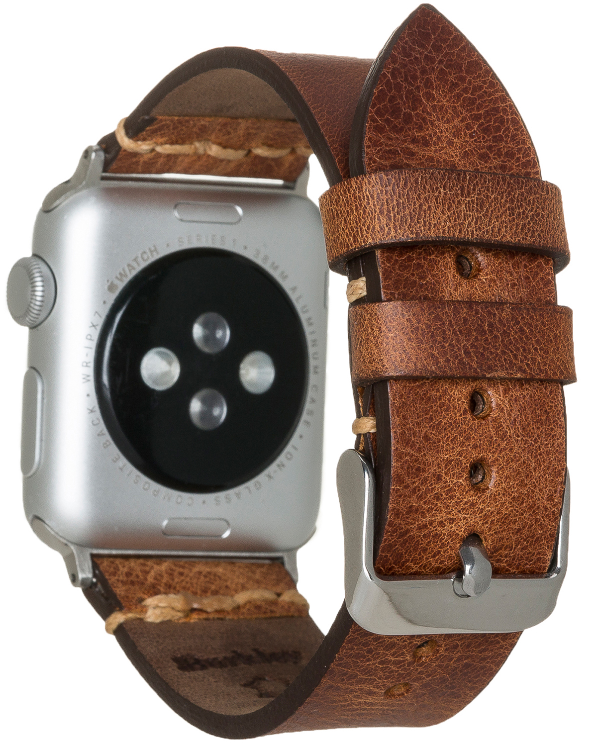 BURKLEY Vintage Leder Vorgängerversionen Watch, Apple Ersatzband, Wechsel-Armband, alle Sattelbraun Apple, der 8 und Series