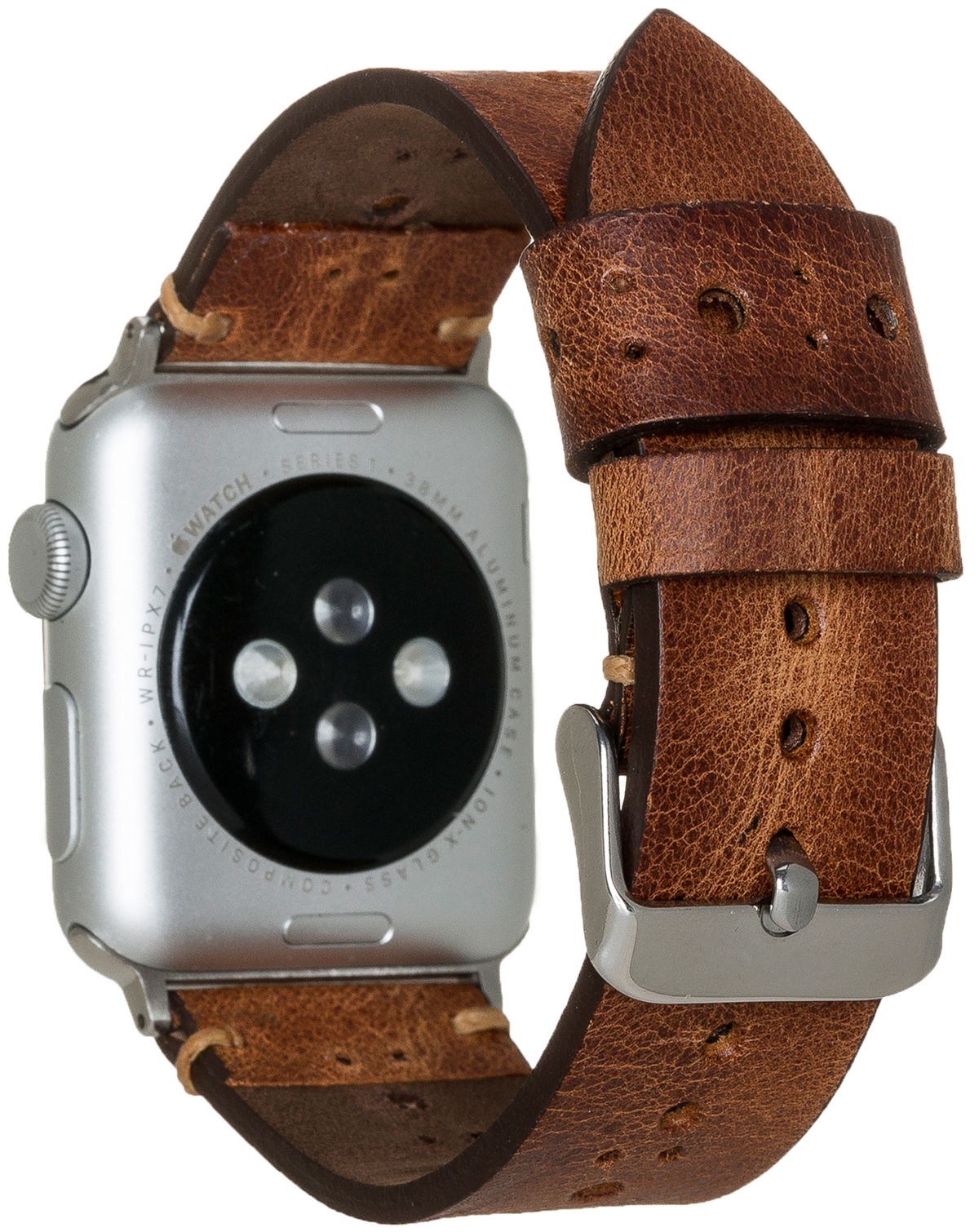 Leder BURKLEY alle und Ersatzband, Wechsel-Armband, SattelBraun Series der Vintage Apple, Vorgängerversionen Watch, Apple 8