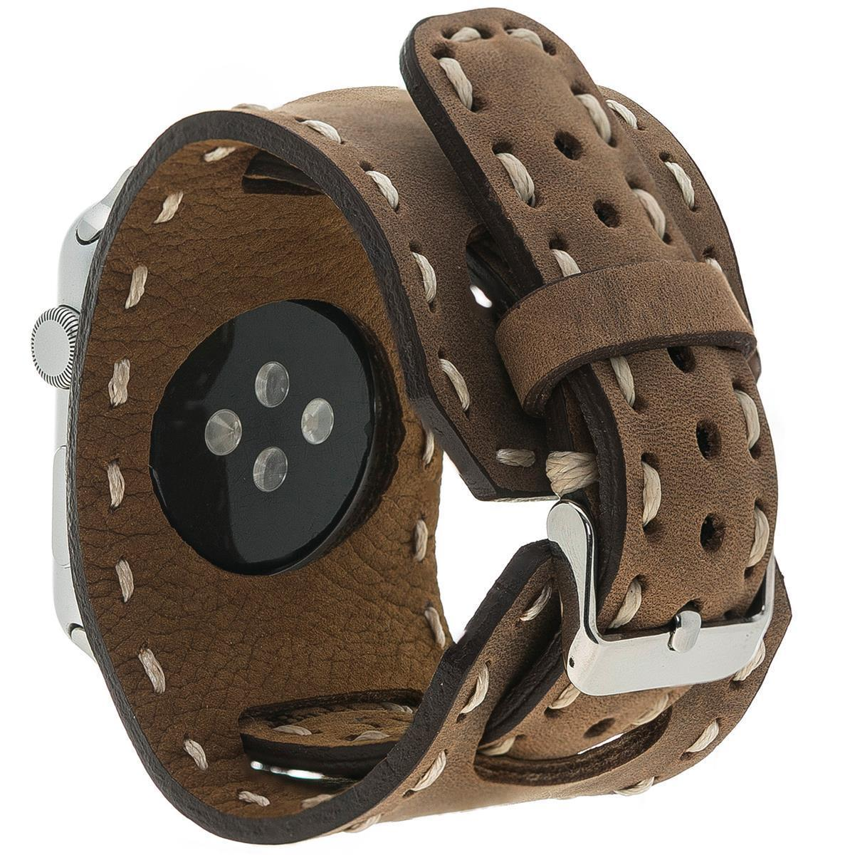 BURKLEY Vintage Cuff der Ersatzband, 8 Leder Braun Watch, Wechsel-Armband, Vorgängerversionen Apple Apple, alle Antik Series und