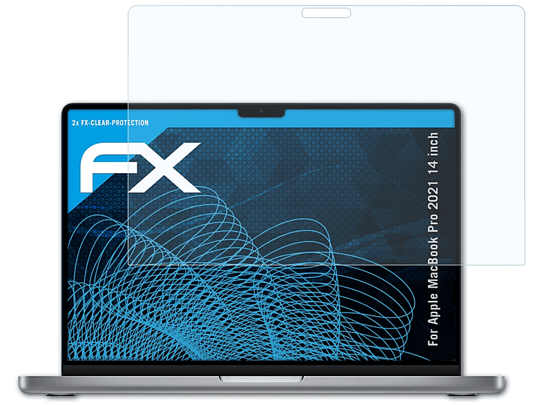 ATFOLIX 2x klar&stoßfest Displayschutz(für Apple MacBook Pro 2021 (14 inch))