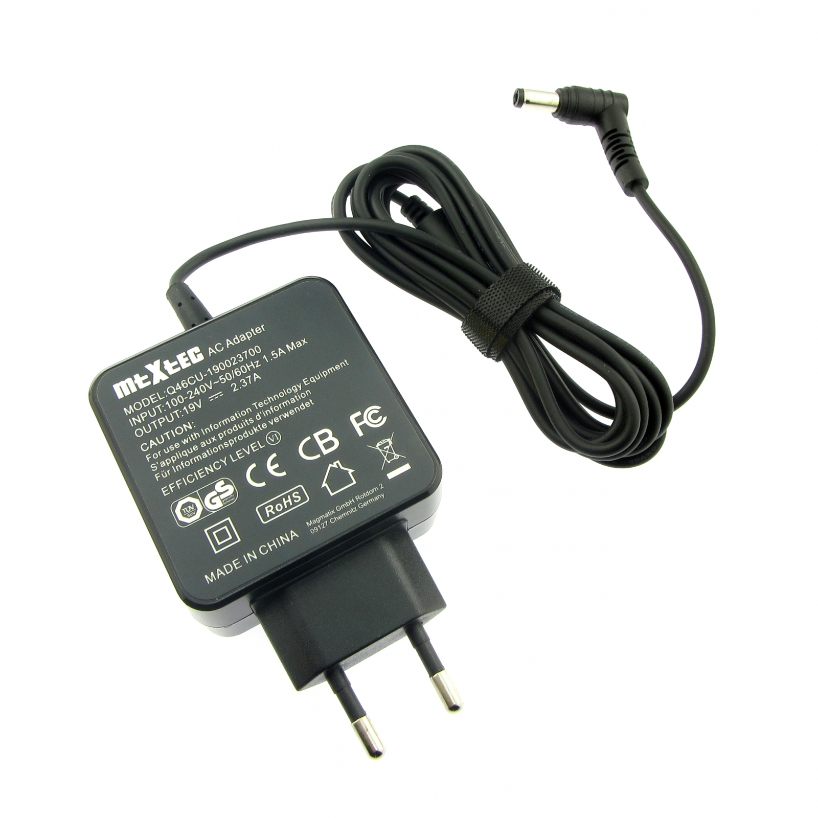 Stecker Watt Netzteil, 5.5 45 MTXTEC Notebook-Netzteil Pro rund 2.37A TOSHIBA mm x CB35-A3120, ChromeBook 19V, 2.5 für