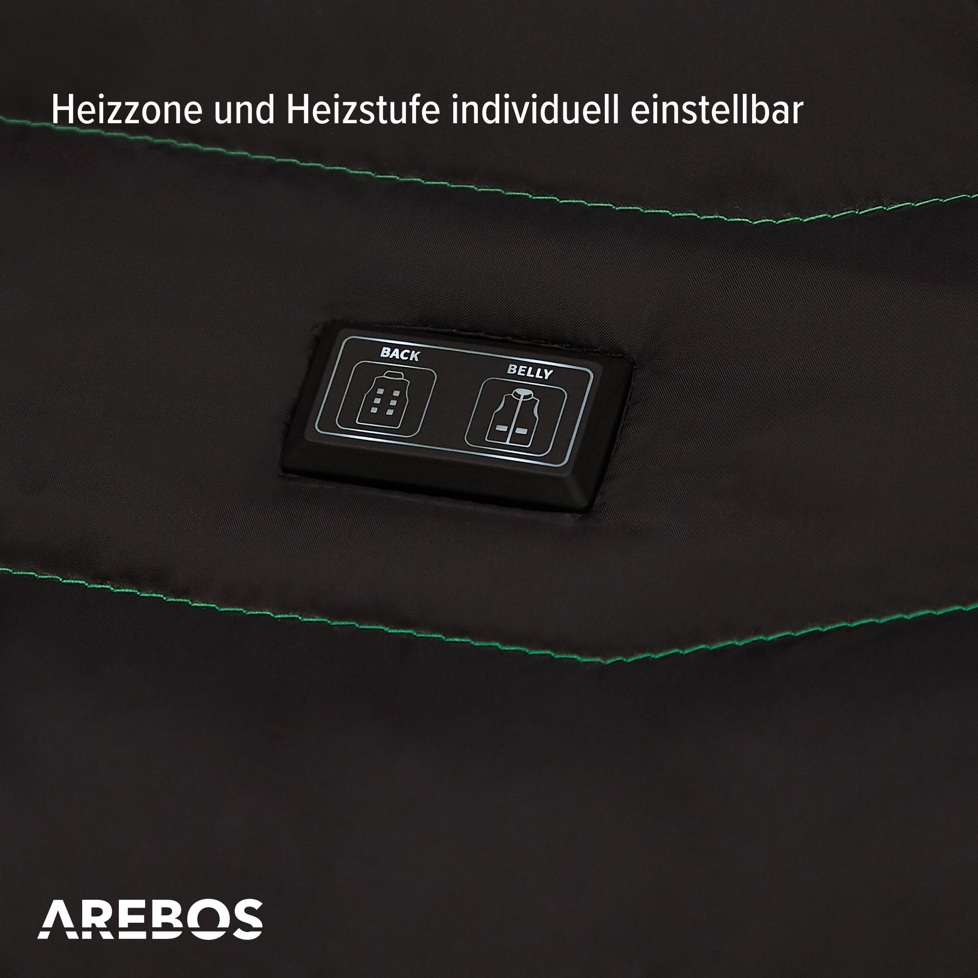 maschinenwaschbar mit Schwarz, Winterjacke S | Unisex, AR-HE-AT09S Kapuze AREBOS