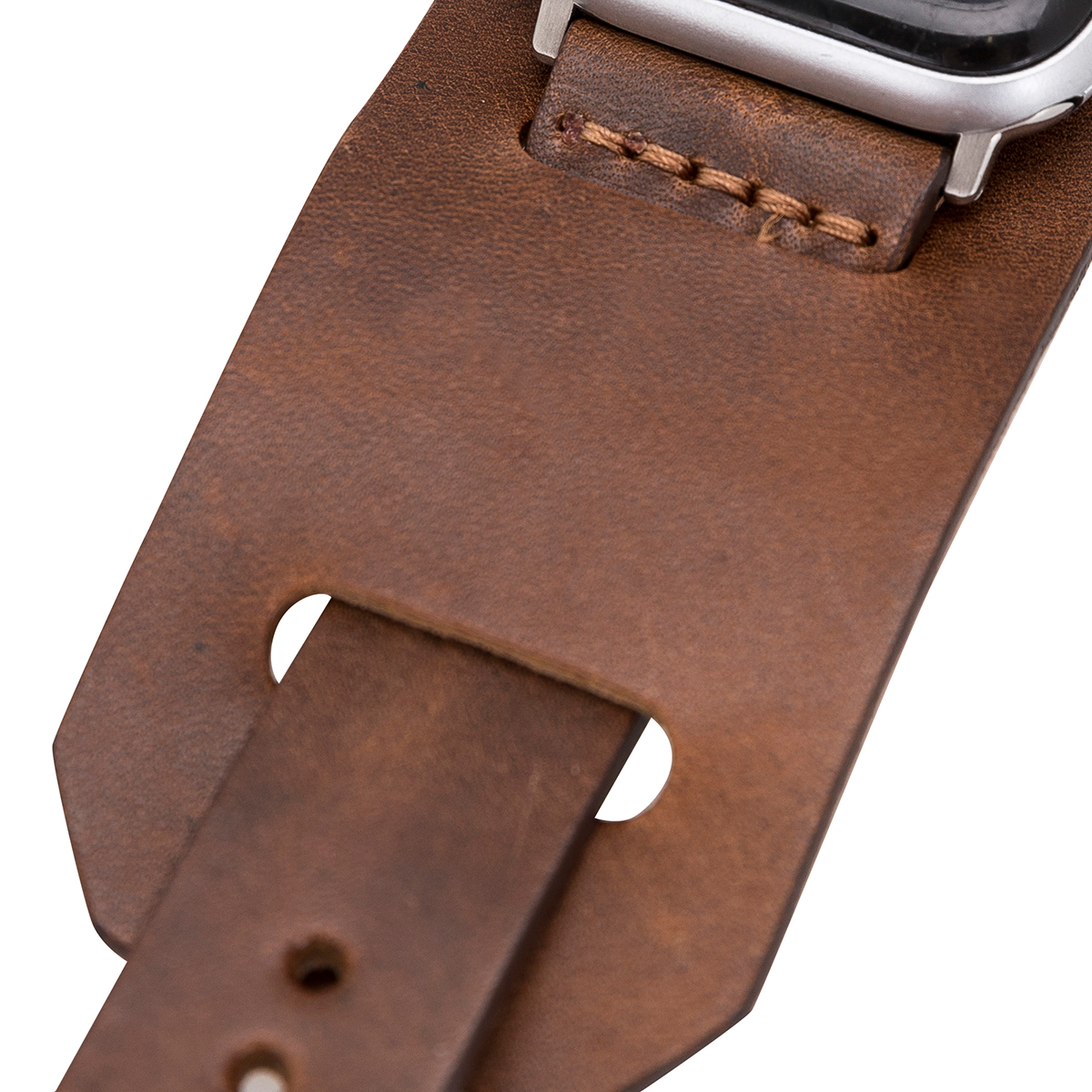 BURKLEY Vintage Cuff Büffel-Leder Wechsel-Armband, alle Apple, Watch, Braun Apple 8 Vorgängerversionen Ersatzband, und Series der