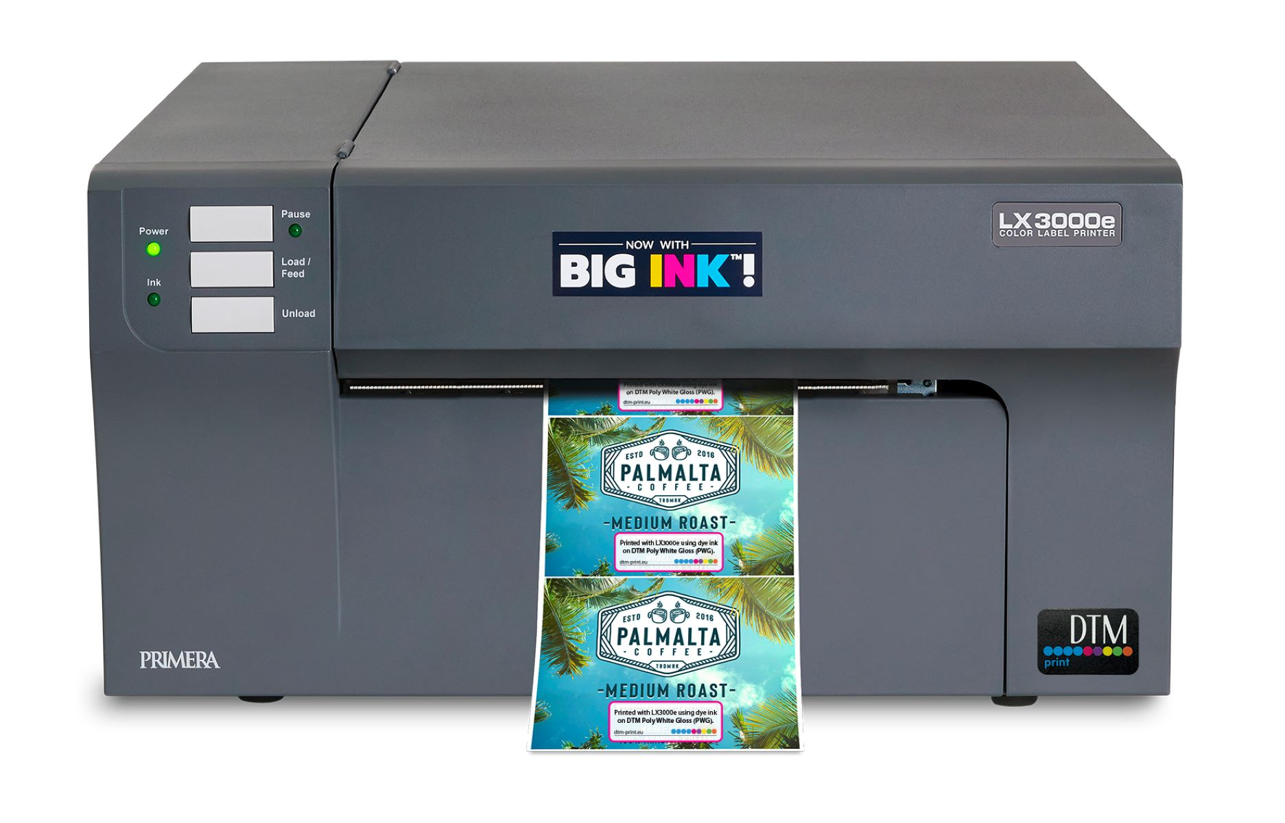 drei Printer Pigment-basierte Tintentanks(CMY) Color separaten Label mit Vollfarb-Drucktechnologie DTM LX3000e PRINT Pigment Printer Netzwerkfähig Label Inkjet WLAN