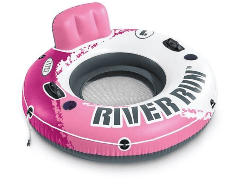 INTEX Schwimmring Pink River Run 1 mit Rückenlehne + Getränkehalter Schwimmring, mehrfarbig