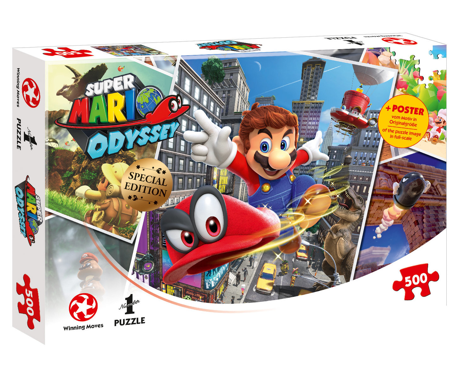 Super Mario Odyssey Puzzlebox mit Spielszene.