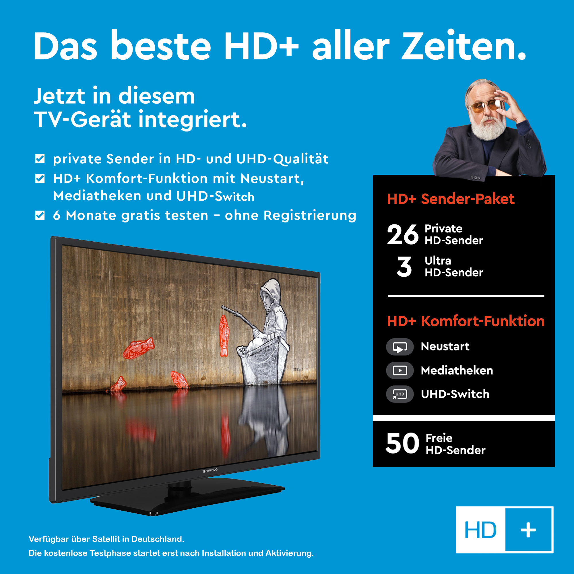 TV 32 Zoll TECHWOOD / TV) HD-ready, LED H32TS550S 80 SMART (Flat, cm,