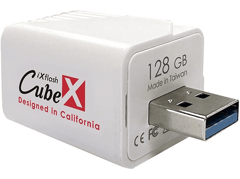 Cube USB-A 128 PIODATA iXflash (Weiß, GB)