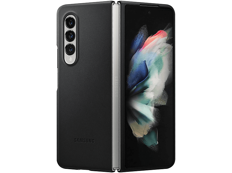 Z Galaxy Backcover, 3, Echtleder Series, Samsung, SAMSUNG Fold Schwarz