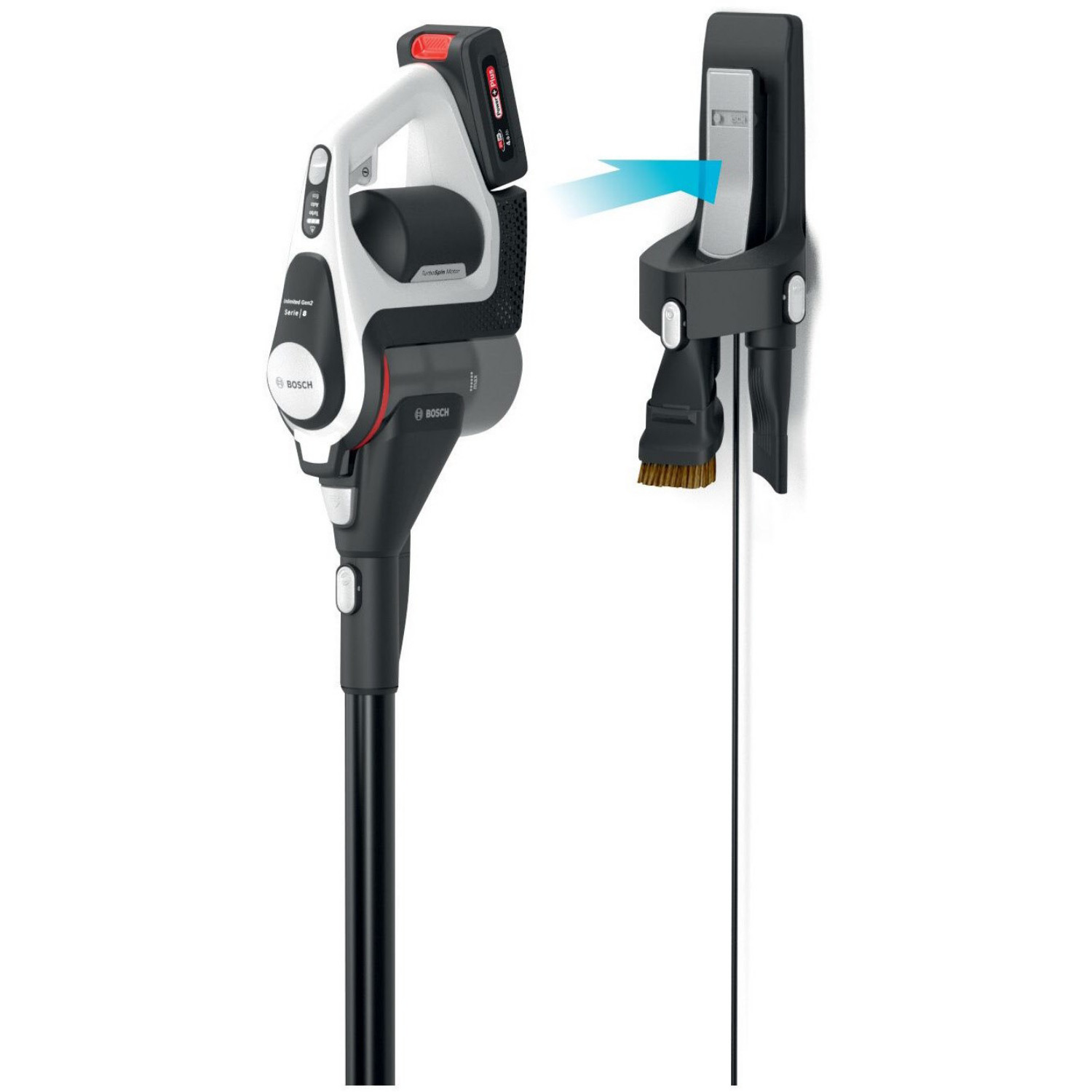 BOSCH BKS8214W Akkusauger Volt, Stielsauger, Weiss) mit 18 maximale Leistung: Stiel