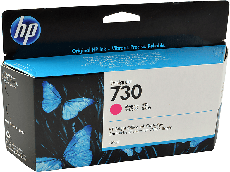 HP P2V63A 730 Kartuş Mürekkep baskı Boya Bazlı Mürekkep Magenta