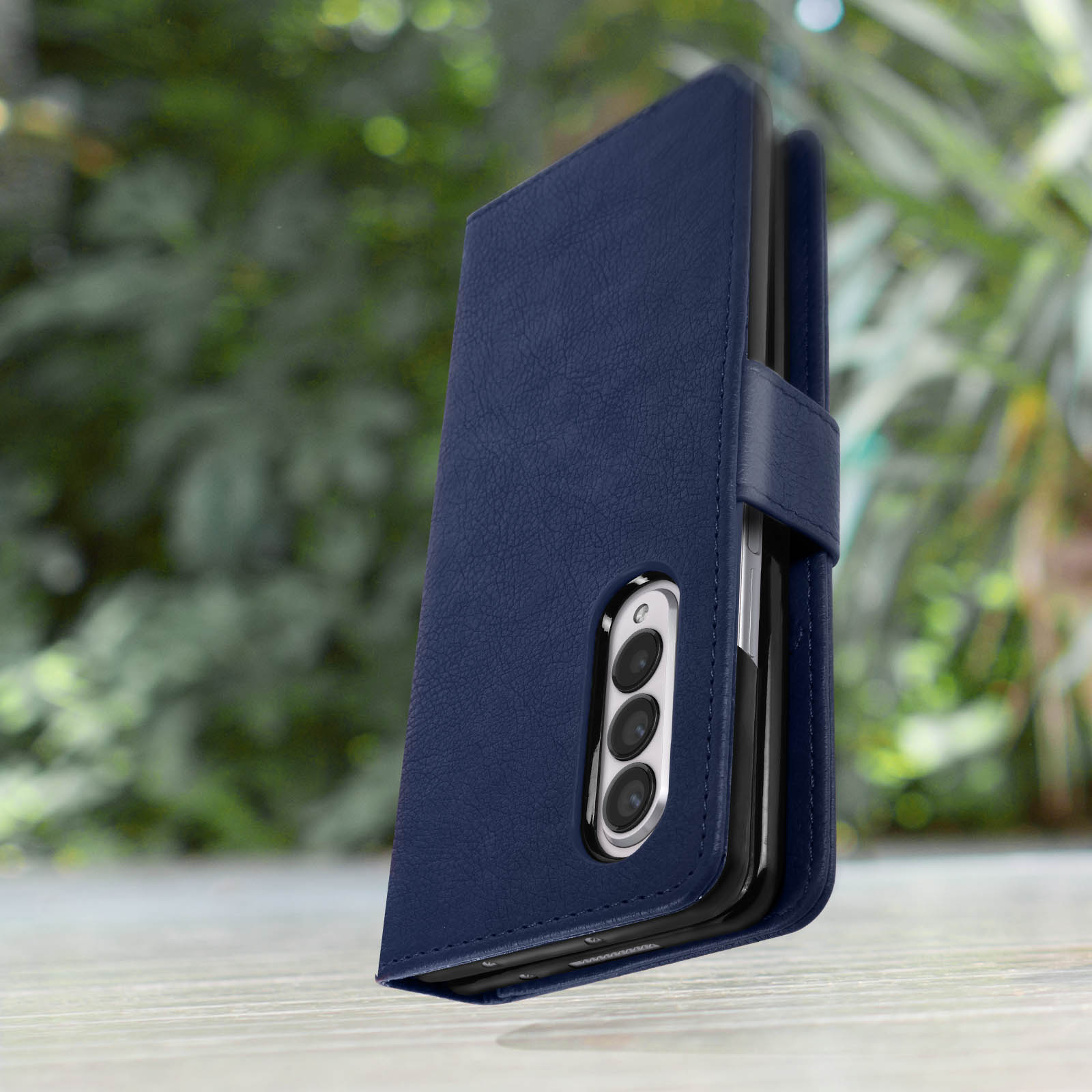 3, Dunkelblau Galaxy Fold Samsung, Z AVIZAR Series, Chesterfield Backcover,