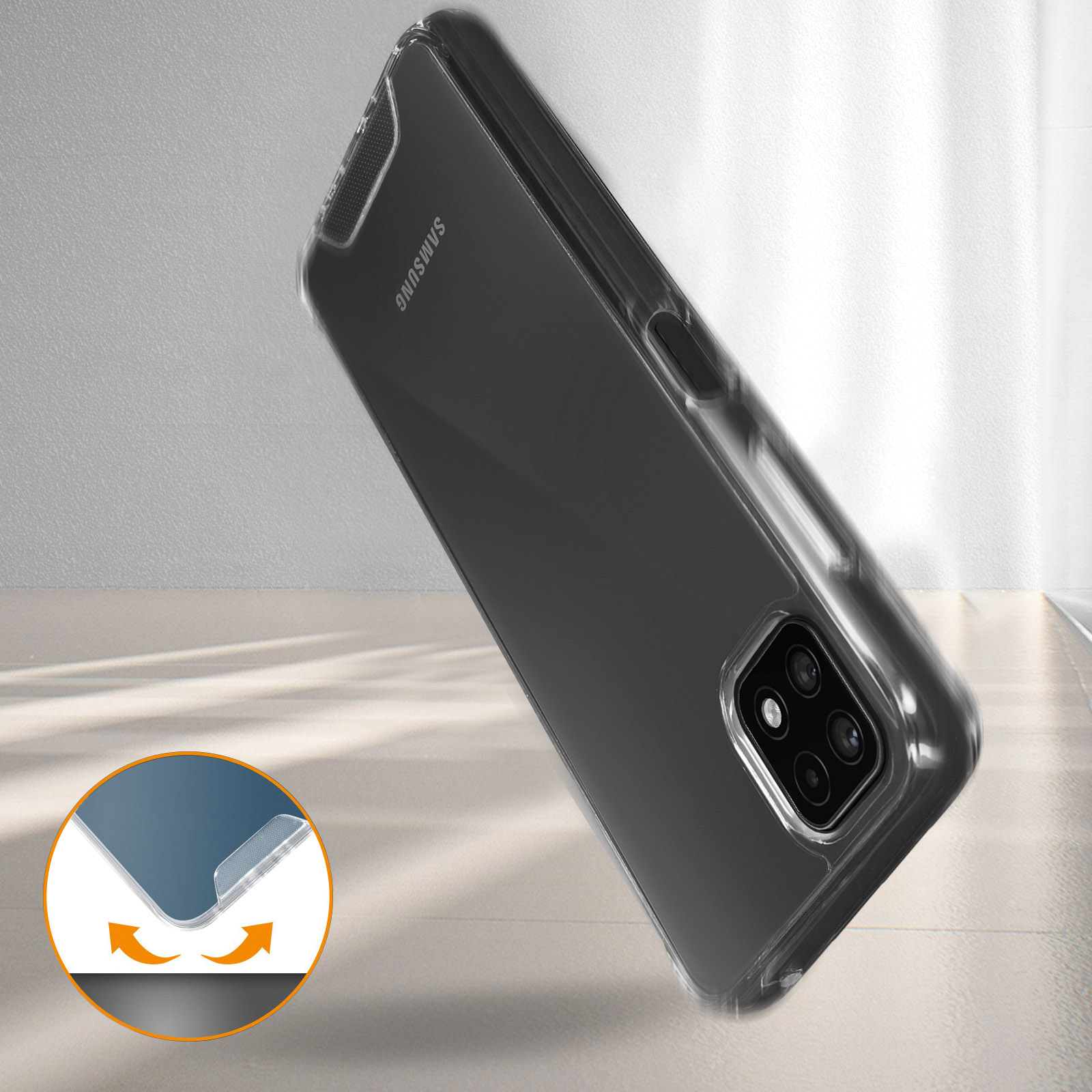 AVIZAR A22 Transparent Backcover, Bazik Samsung, 5G, Series, Galaxy