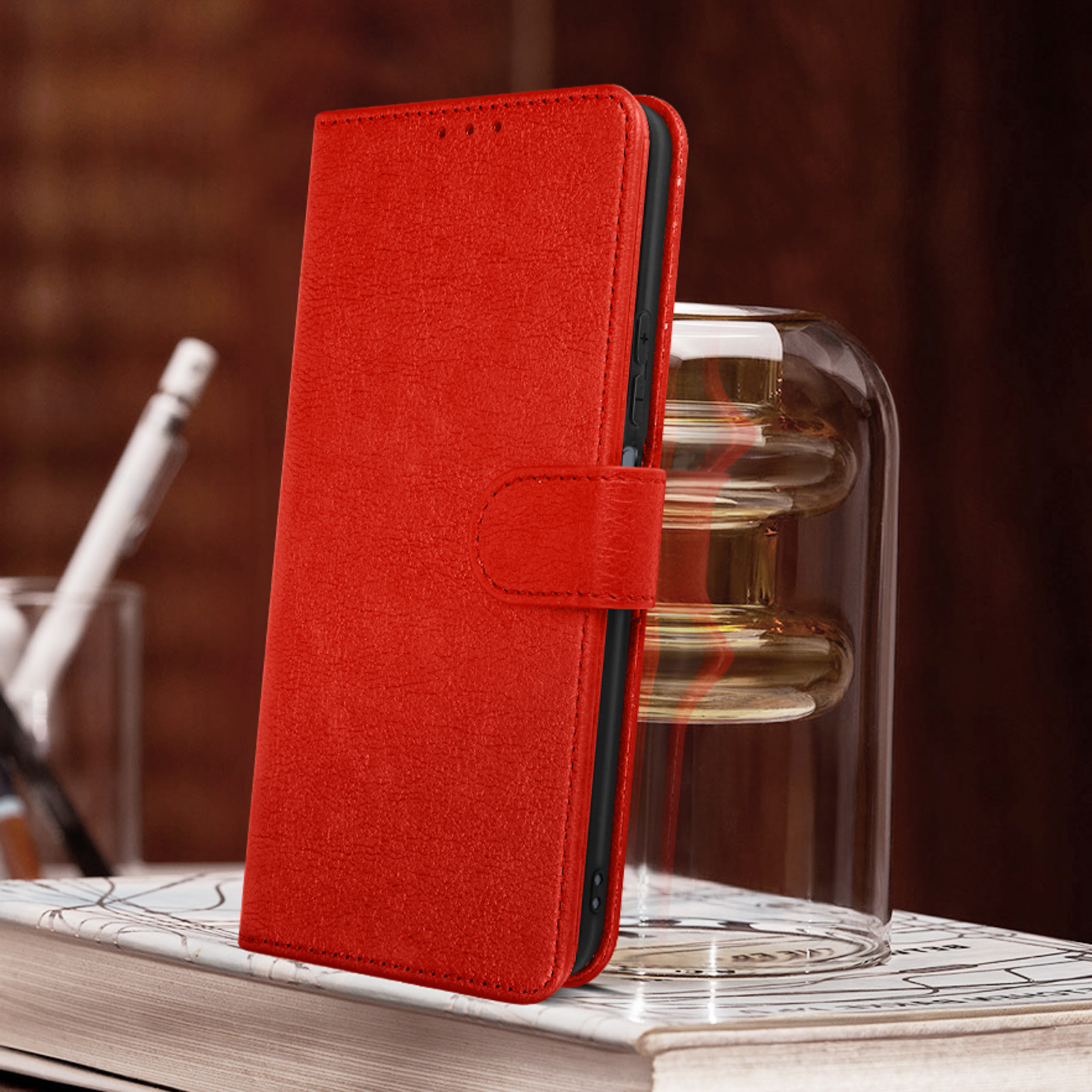 Bookcover, F4, AVIZAR Xiaomi, Poco Chester Series, Rot