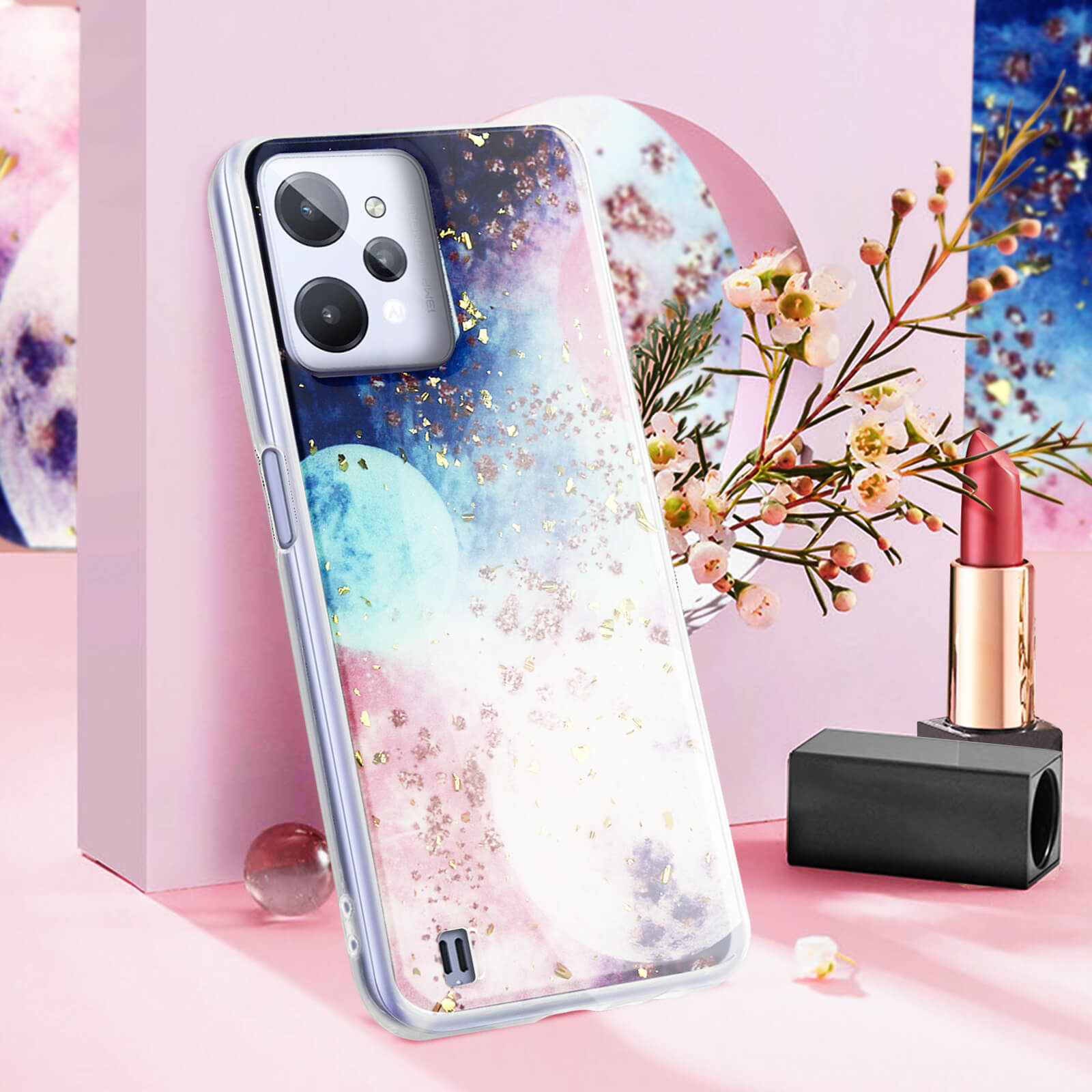 AVIZAR Design mit Galaxie Backcover, Series, Realme Bunt C31, Realme