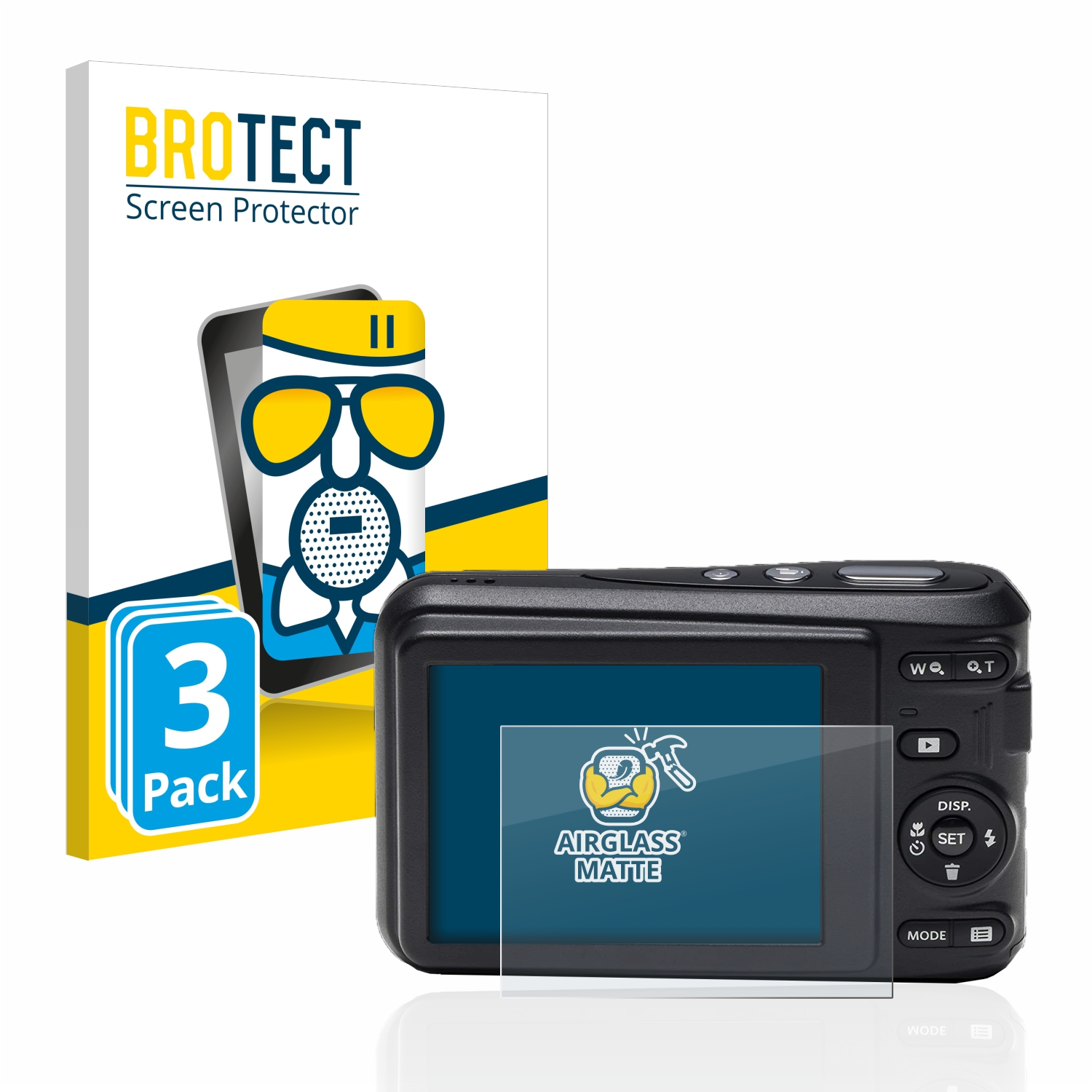 BROTECT 3x Kodak matte Airglass Schutzfolie(für FZ43) Pixpro