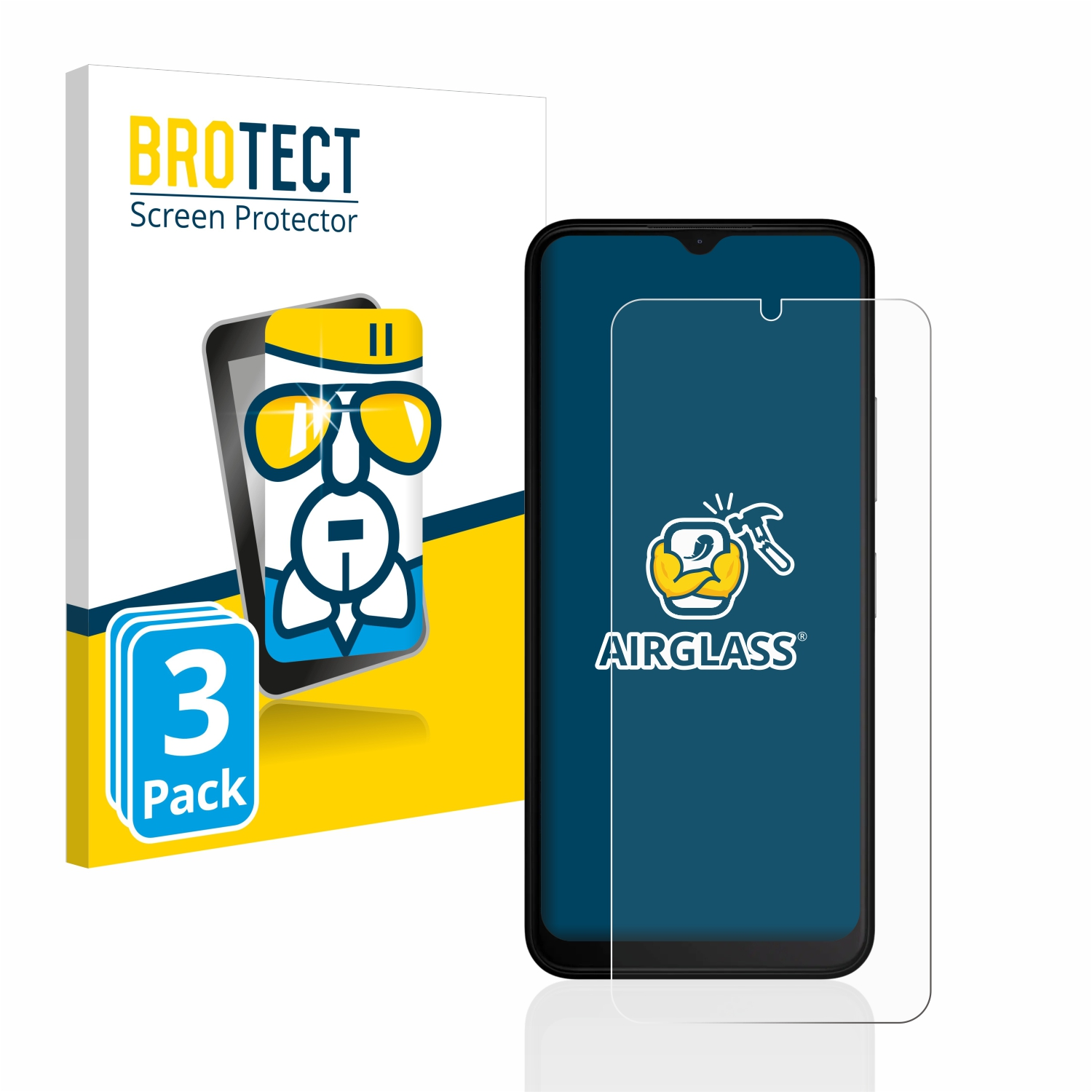 BROTECT 3x Airglass klare Schutzfolie(für Nokia C32)