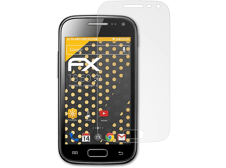 ATFOLIX 3x FX-Antireflex Displayschutz(für Samsung Galaxy Ace 2 (GT-i8160))