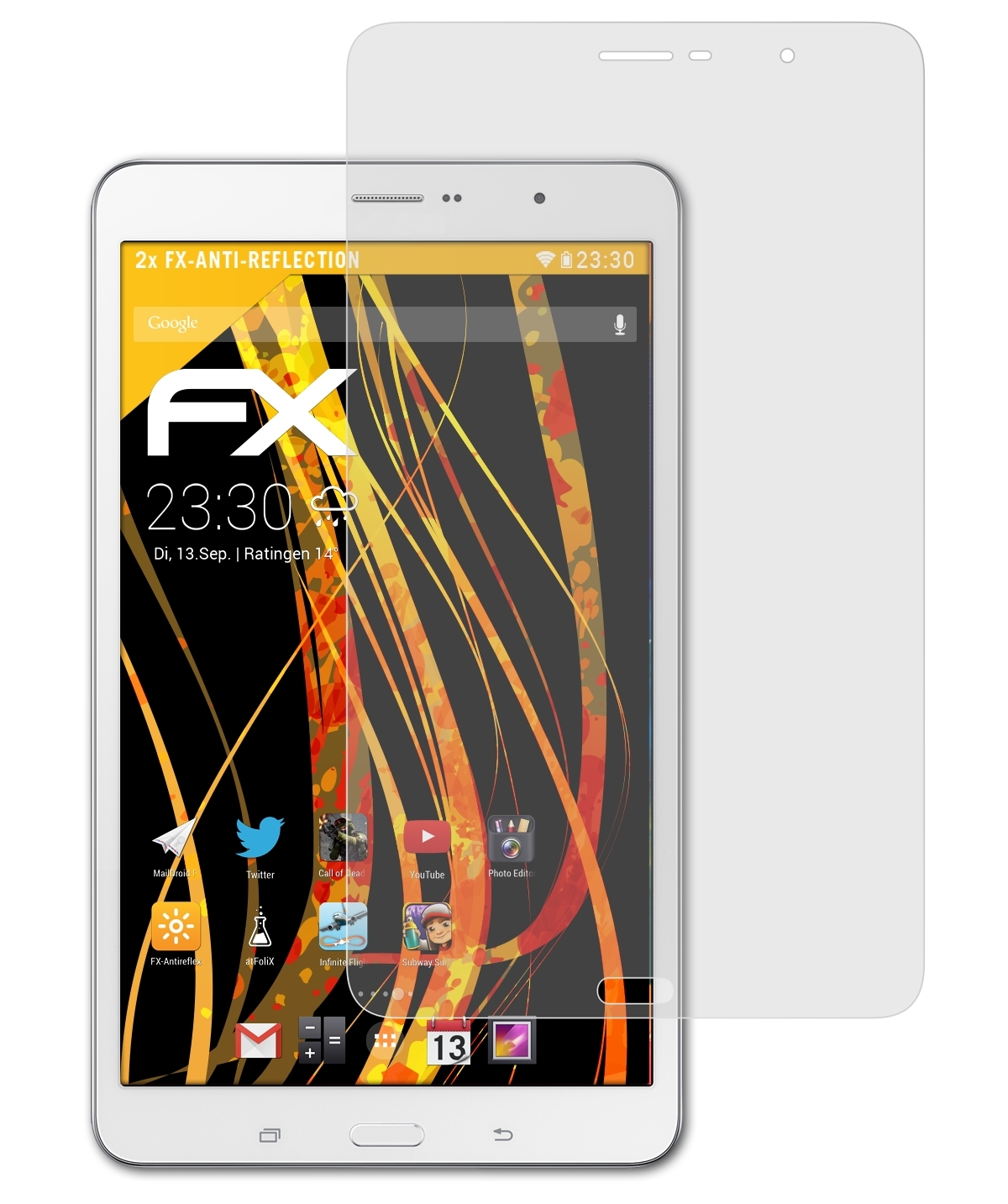 ATFOLIX 2x FX-Antireflex Displayschutz(für Samsung (SM-T325)) 8.4 LTE Galaxy TabPro