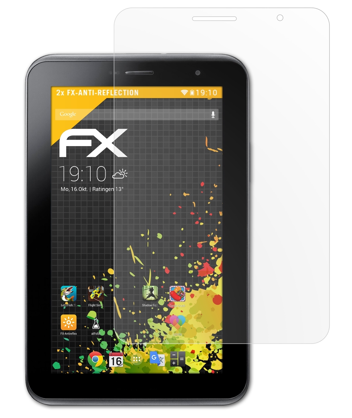 ATFOLIX 2x FX-Antireflex Displayschutz(für Tab (GT-P3100)) Galaxy 2 Samsung 7.0