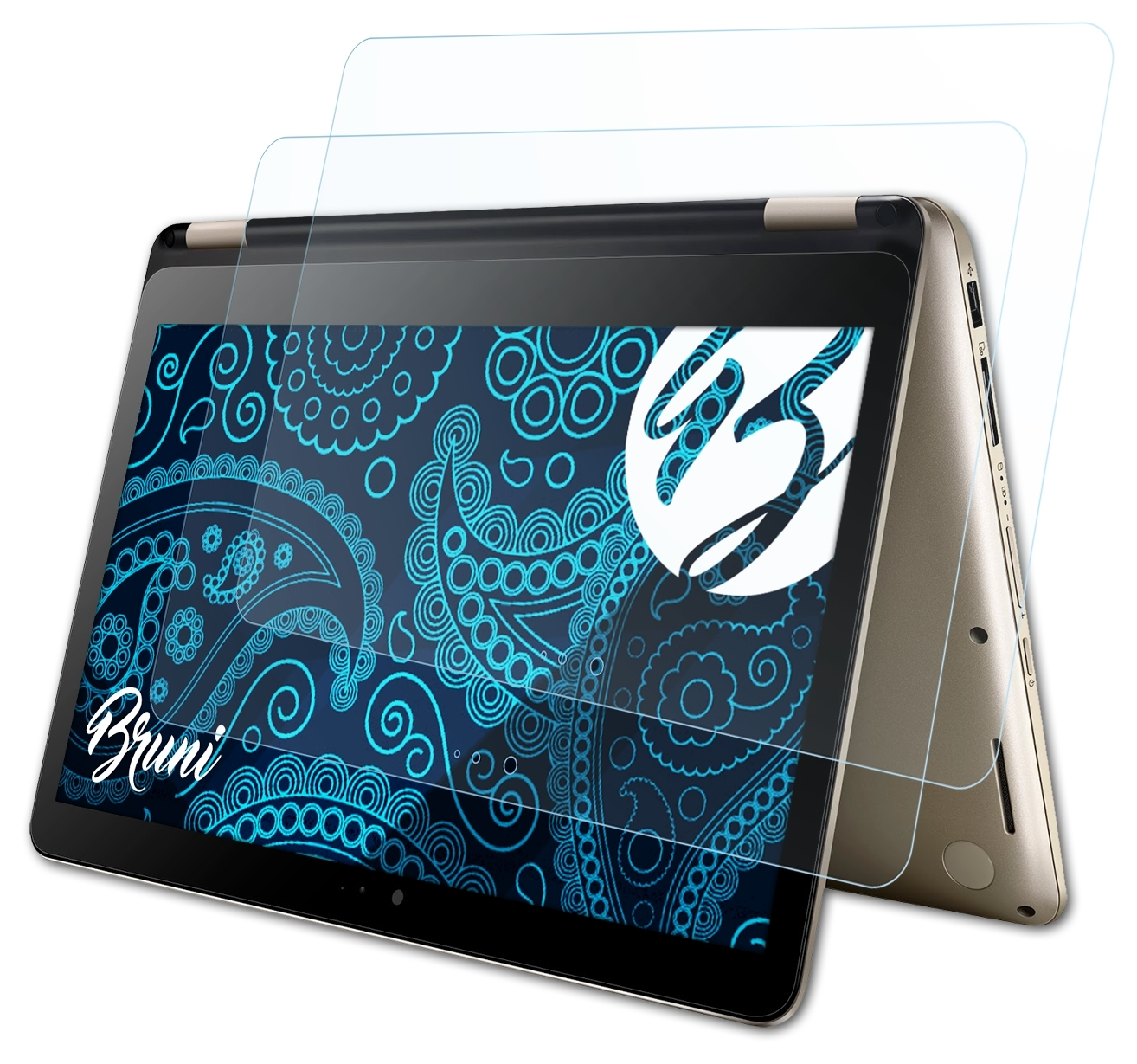 BRUNI 2x Basics-Clear Schutzfolie(für Asus TP301) VivoBook Flip