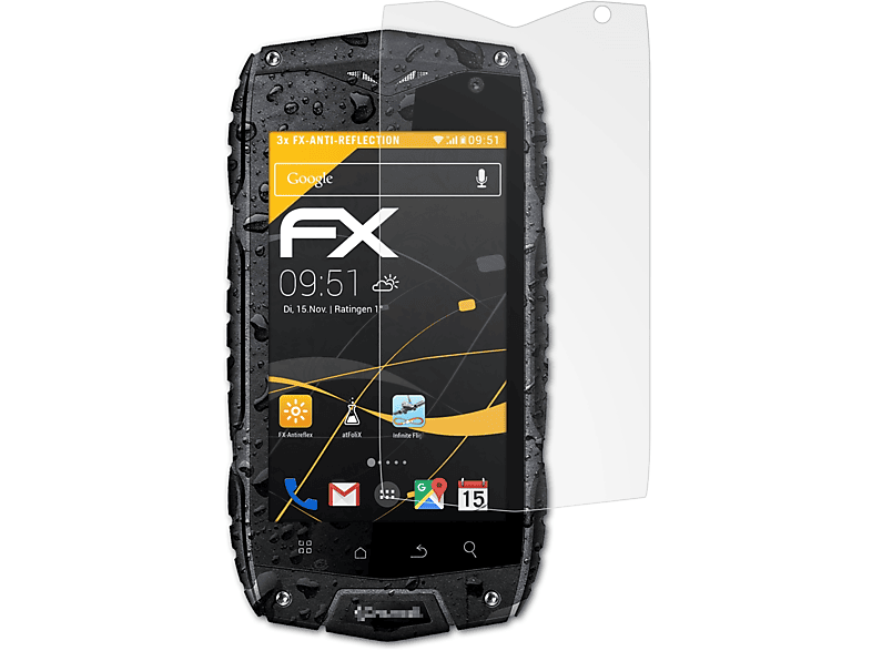 ATFOLIX 3x FX-Antireflex Displayschutz(für Crosscall Odyssey+)