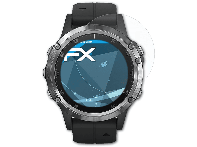 ATFOLIX 3x FX-Clear Displayschutz(für Garmin Fenix 5 Plus (47 mm))