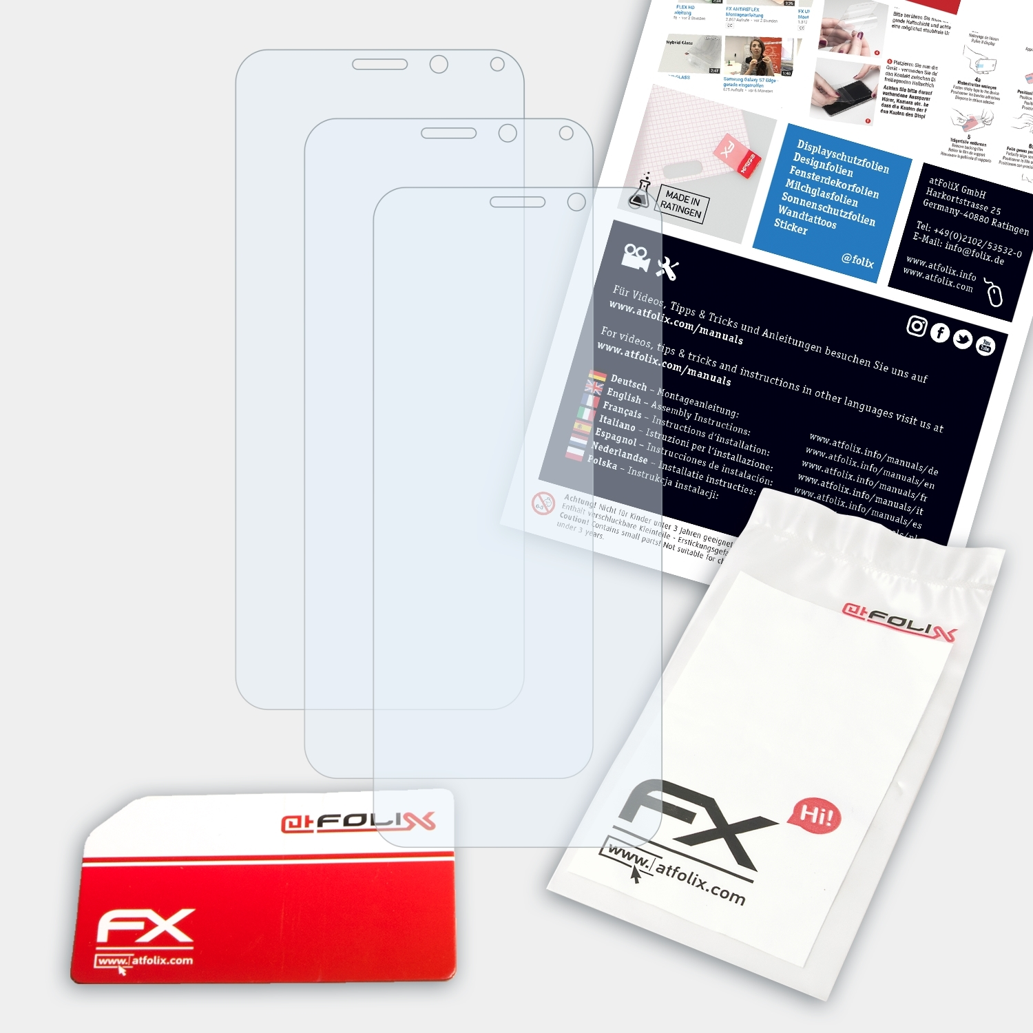 50S) 3x Access FX-Clear Archos Displayschutz(für ATFOLIX