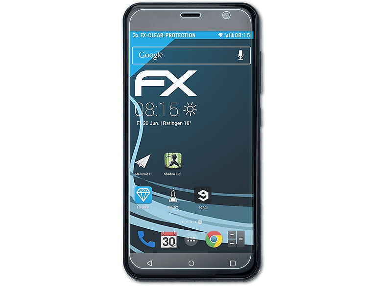 ATFOLIX 3x FX-Clear Displayschutz(für myPhone Fun 6 LITE)