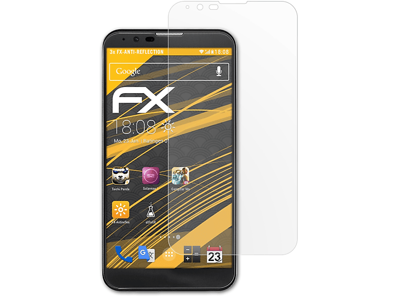 ATFOLIX 3x FX-Antireflex Displayschutz(für X mach) LG