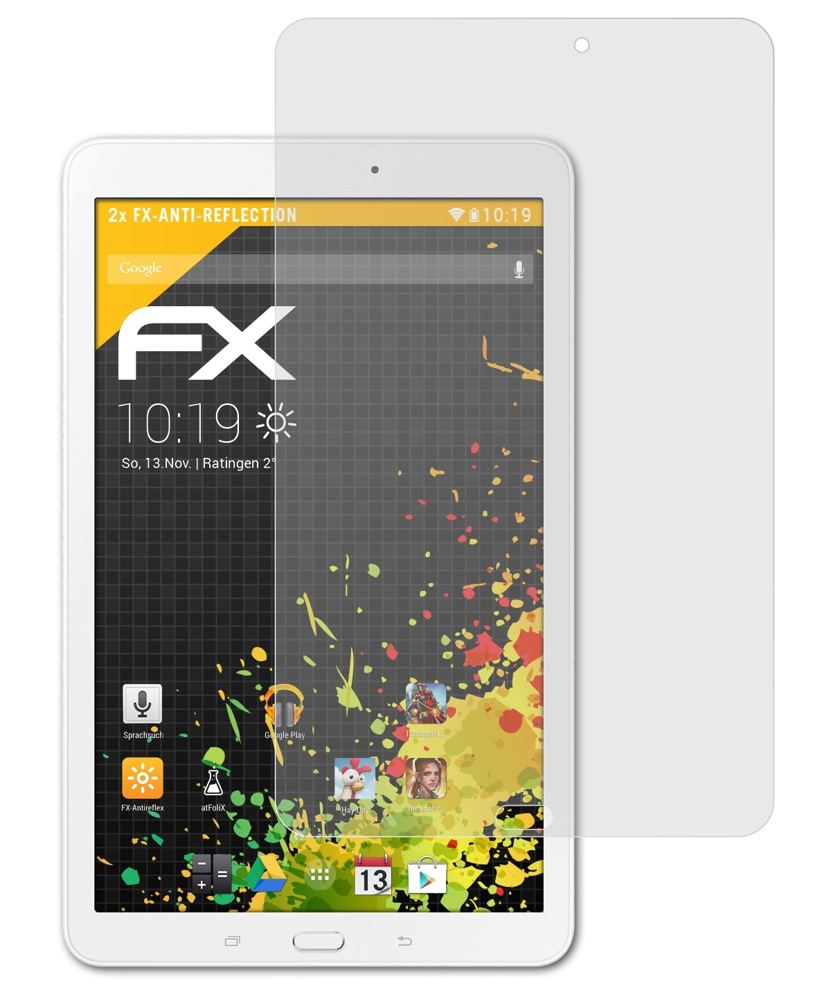 ATFOLIX 2x FX-Antireflex Displayschutz(für Samsung 8.0 Galaxy E Tab (SM-T377))