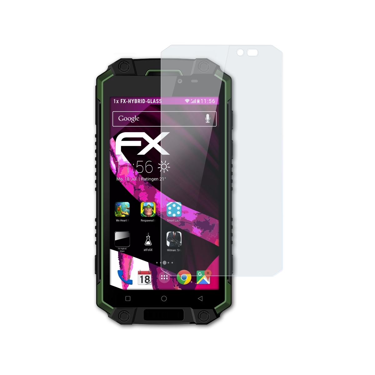 ATFOLIX FX-Hybrid-Glass Schutzglas(für Max) Oukitel K10000