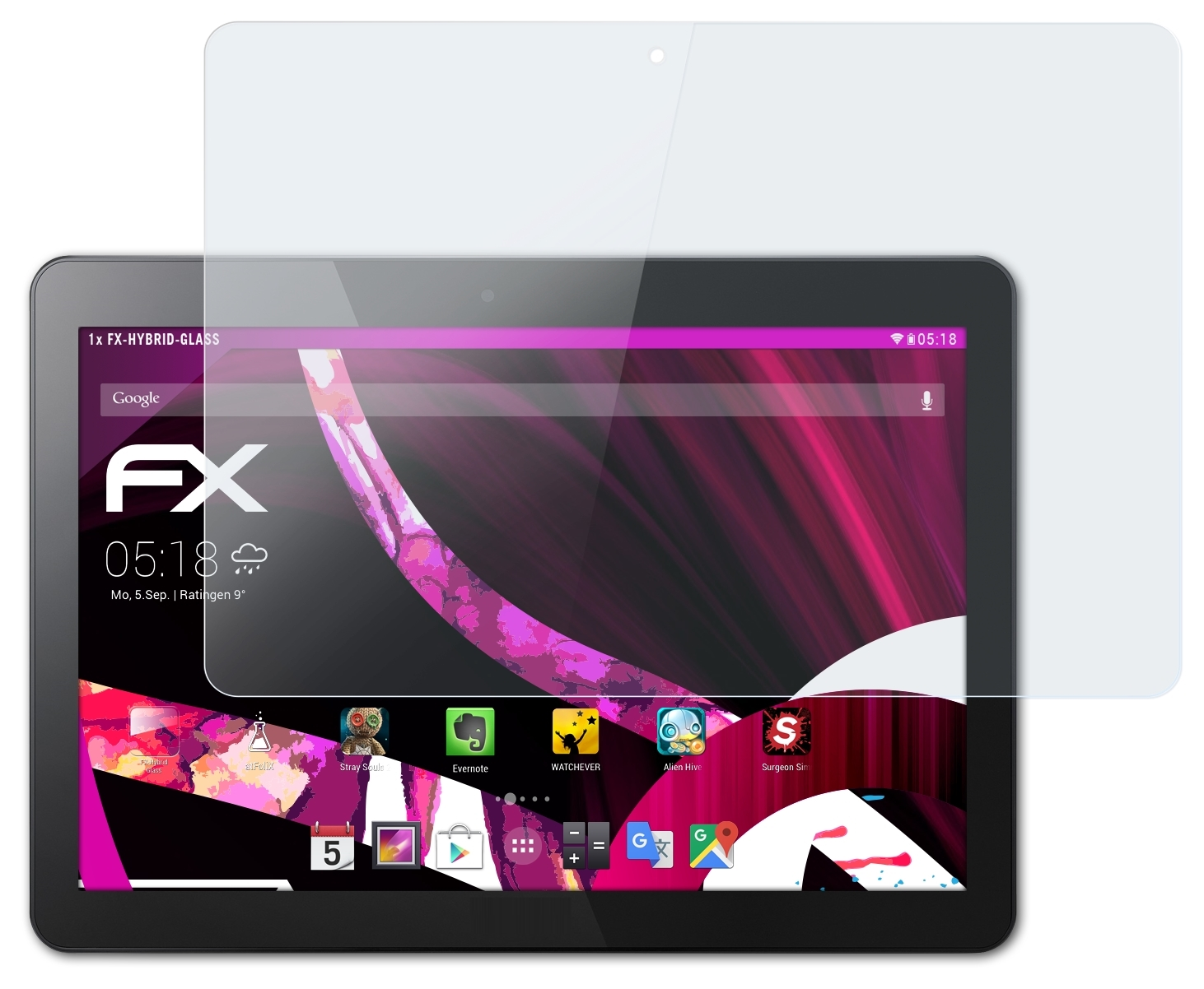 FX-Hybrid-Glass Acer 10 One Schutzglas(für (B3-A10)) ATFOLIX Iconia