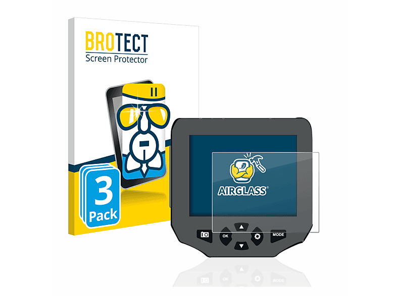 BROTECT 3x Airglass klare Schutzfolie(für Bresser Endoskopkamera 3,5\