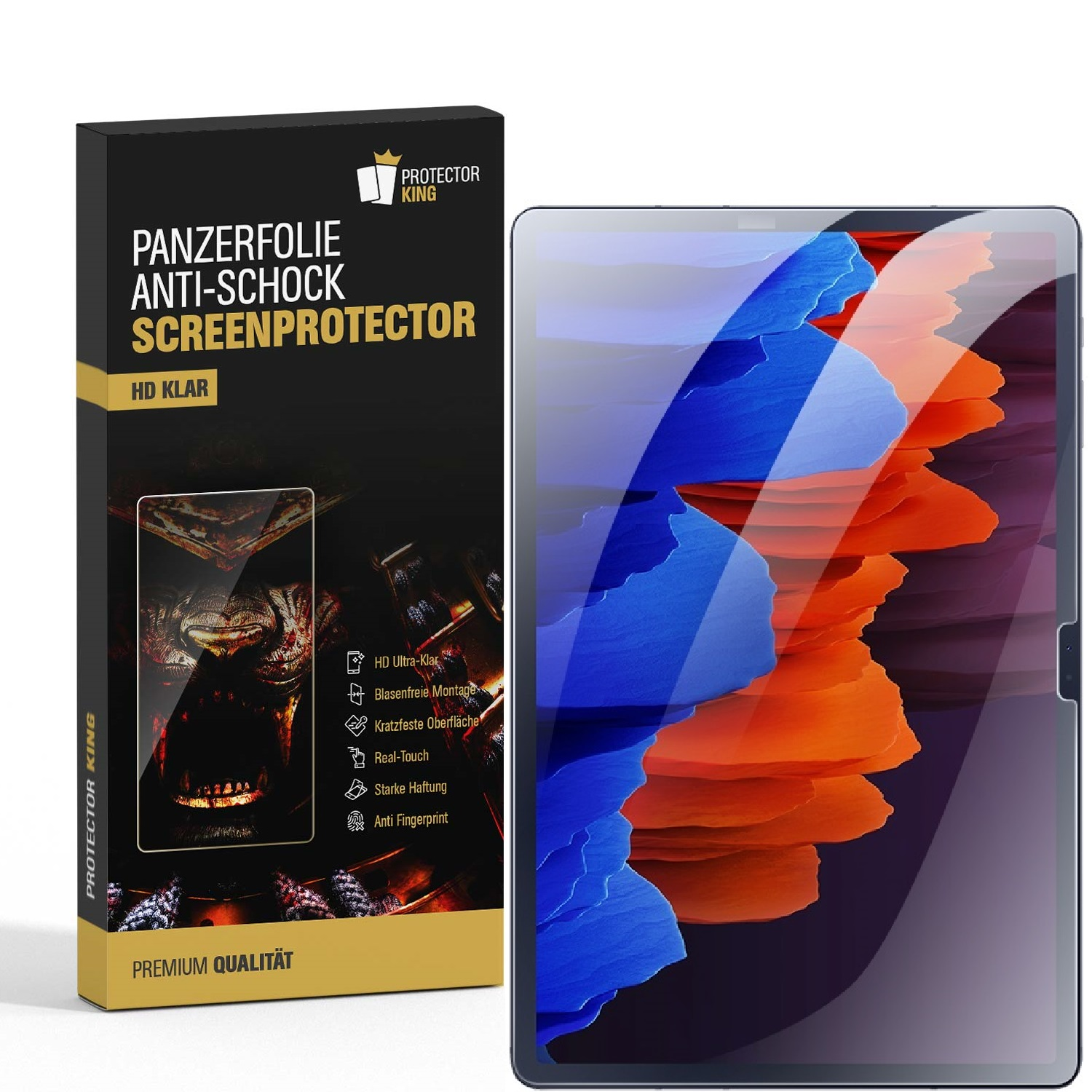 PROTECTORKING 2x Galaxy Panzerfolie Schutzfolie Plus) ANTI-SHOCK HD Samsung Displayschutzfolie(für Tab S8 KLAR