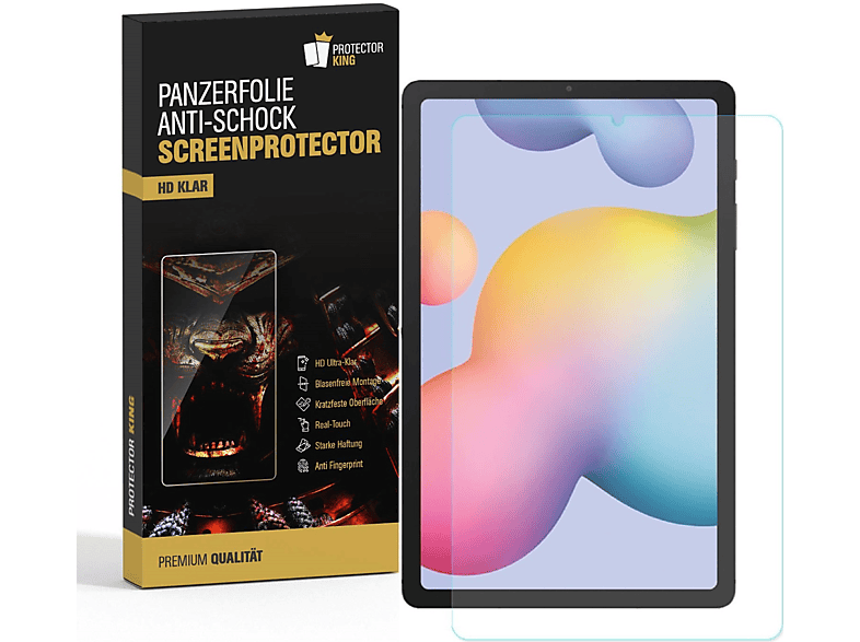 PROTECTORKING 6x Panzerfolie ANTI-SHOCK Schutzfolie HD KLAR Displayschutzfolie(für Samsung Galaxy Tab S6 Lite) | Tabletschutzfolien